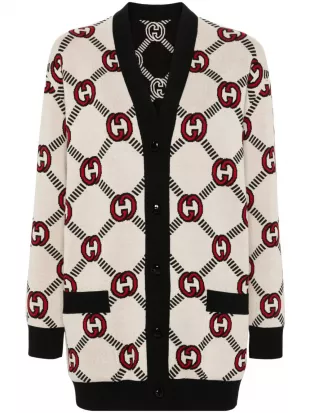 Interlocking G Reversible Wool Cardigan