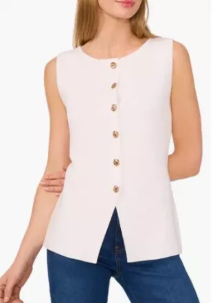 Sleeveless Button-Up Shirt
