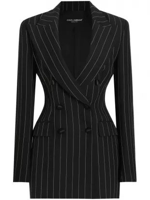 Striped Double-breasted Blazer