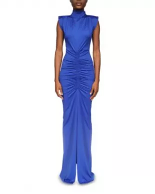 Ruched Jersey Column Gown