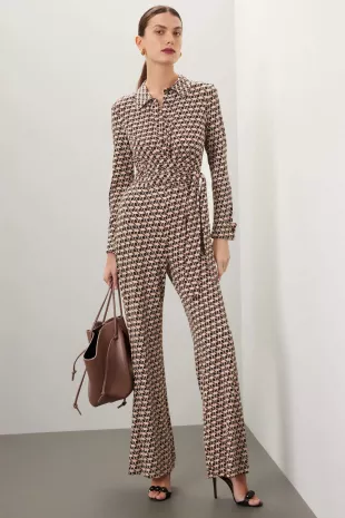 Michelle Jumpsuit in Wave Geo Camel