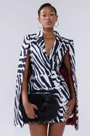 Wild Side Printed Blazer Dress