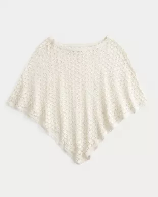 Open Stitch Sequin Poncho
