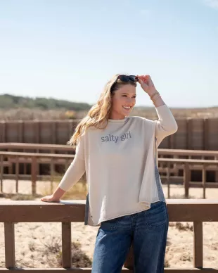 Catalina Crewneck Sweater Salty Girl Motto Os