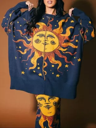 The View 2026 Whoopi Goldberg Sun Print Oversized Sweater