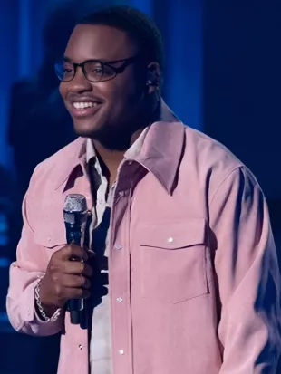 American Idol S24 Daniel Stallworth Pink Corduroy Shirt
