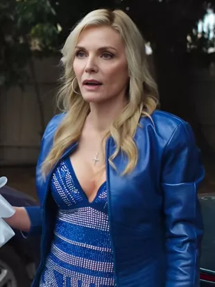 Margos Got Money Troubles Michelle Pfeiffer Blue Leather Jacket