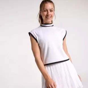 Ribbed Cropped Mock Neck Tank
