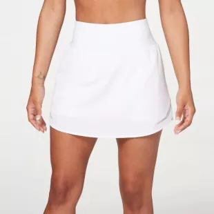 White Reflective High Rise Skort Skirt Shorts