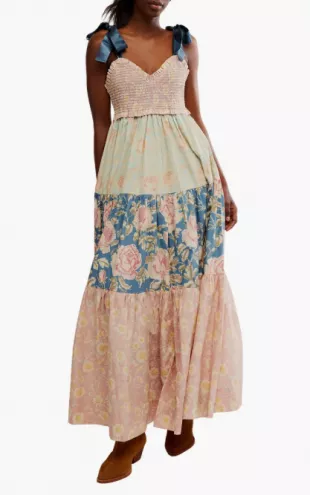 knee length dresses for ladies Reformation Lela Maxi Dress in Rosin – Evoluxxy main image 1