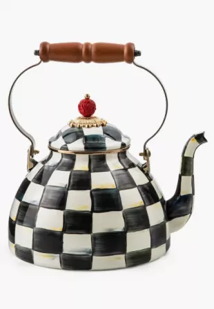 Courtly Check Enameled Steel 3-Quart Tea Kettle