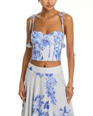 Placed Floral Bustier Top