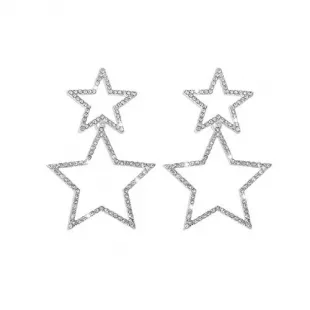 Star Earrings Sparkle Rhinestone Big Star Drop Dangle Earrings