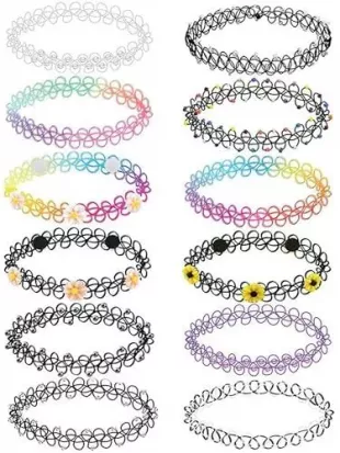12PC Tattoo Choker Necklace