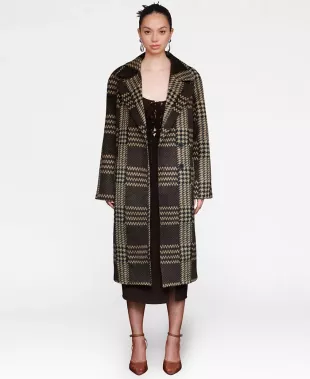 Women's Single Breasted Plaid Coat