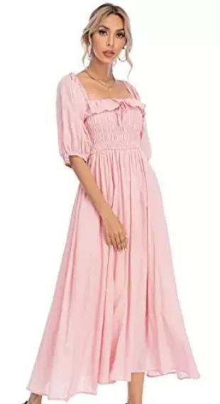 Summer Half Sleeve Cotton Long Dresses