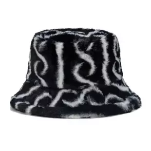Winter Faux Fur Bucket Hat,Fuzzy Warm Hat