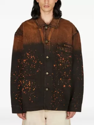 American Idol S24 Chris Tungseth Paint Splatter Denim Jacket