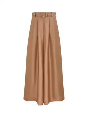 Pleated Belted Trousers