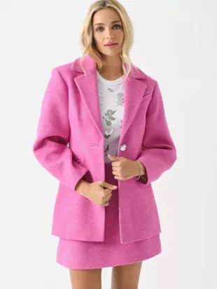 Twill Wool Suiting Fitted Blazer