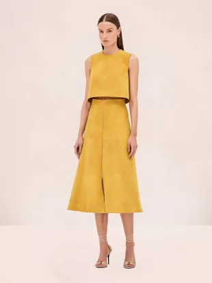 Alexis - Red Sivan Knit Long-Sleeve Ruffle Dress Alexis - Red Sivan Knit Long-Sleeve Ruffle Dress