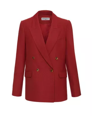 Peak Lapel Blazer in Viscose Linen Twill