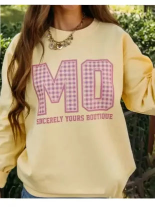 Sincerely Yours Yellow Crewneck Sweatshirt