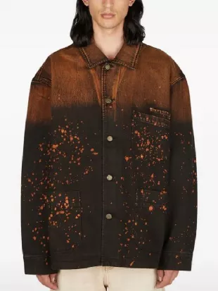 American Idol S24 Chris Tungseth Paint Splatter Denim Jacket
