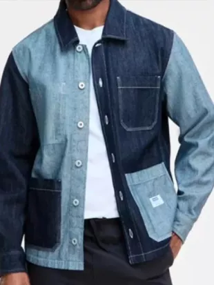 Off Campus 2026 Miles Gutierrez-Riley Two Tone Denim Jacket
