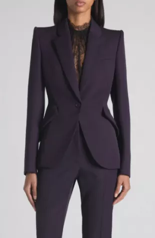 One Button Wool Jacket