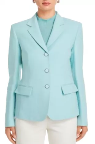 Notch Collar Three Button Blazer
