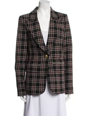 Plaid Print Blazer