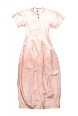 Pink Zip Satin Dress