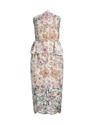 Times Peplum Lace Midi Dress