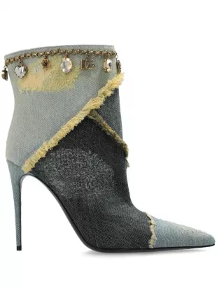 Blue Denim Ankle Boots