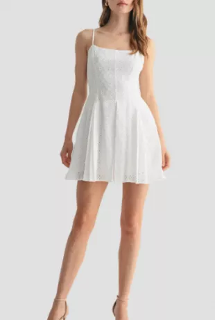 Eyelet Fit & Flare Minidress
