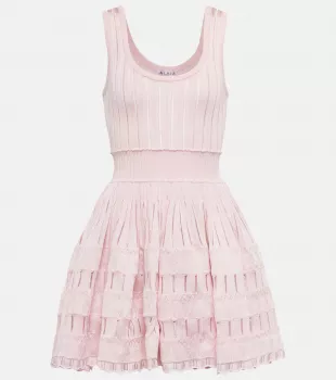 Alaa - Draped Dress in Rhinestone Jersey