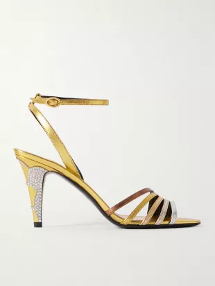 Ladycrush 85 Crystal Embellished Leather Pumps
