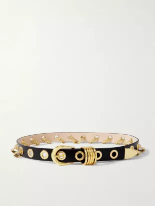 Revenge Embellished Leather Belt