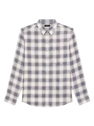 Irving Plaid Linen Button Front Shirt