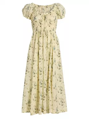 Ashlynn Floral Cotton Midi Dress
