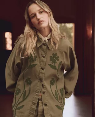 The Floral Applique Commodore Jacket