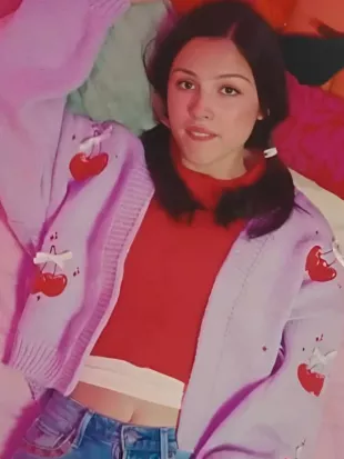 Saturday Night Live Olivia Rodrigo Cherry Print Cardigan