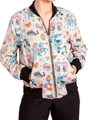 Zero Stars S01 Sara Pascoe Printed Bomber Jacket