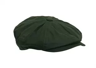 Walker & Hawkes - Uni-Sex Wax 8 Panel Danesford Bakerboy Cap - Olive - Small (57cm)