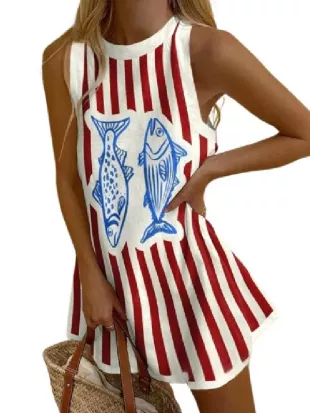 Below Deck Down Under S04 Daisy Kelliher Fish Printed Dress