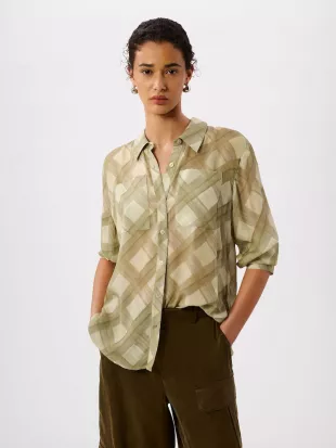 Green Check Sheer Shirt