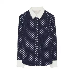 Polka Scalloped Shirt