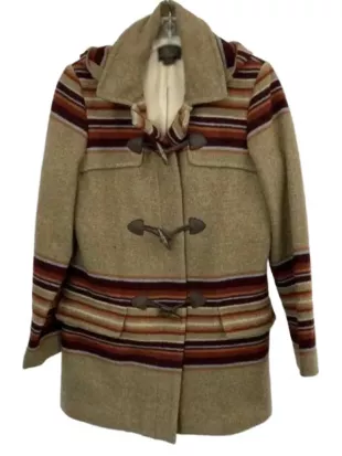 Good Morning America 2026 Becky Worley Striped Toggle Coat