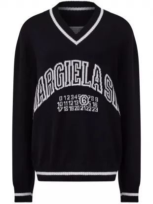Logo Knit V Neck Jumper